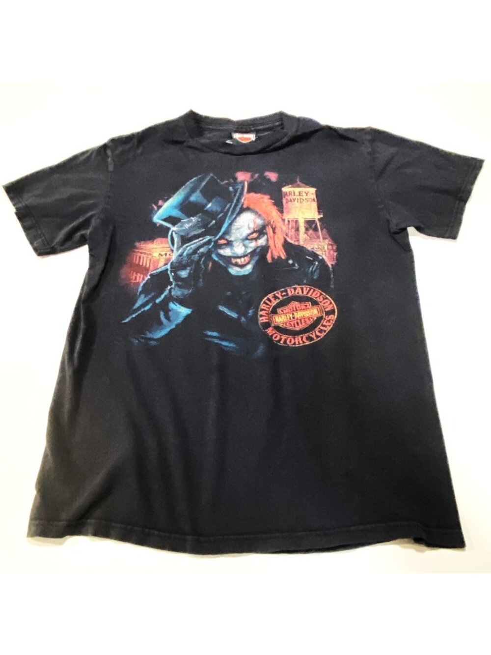 Harley-Davidson T-Shirt Men’s Black M Clown Joker Motorcycle Cotton Tee